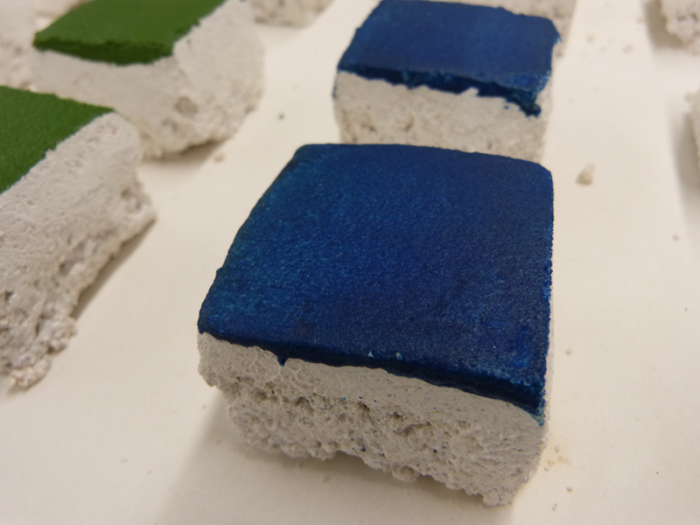 Egyptian blue tempera mock-up
