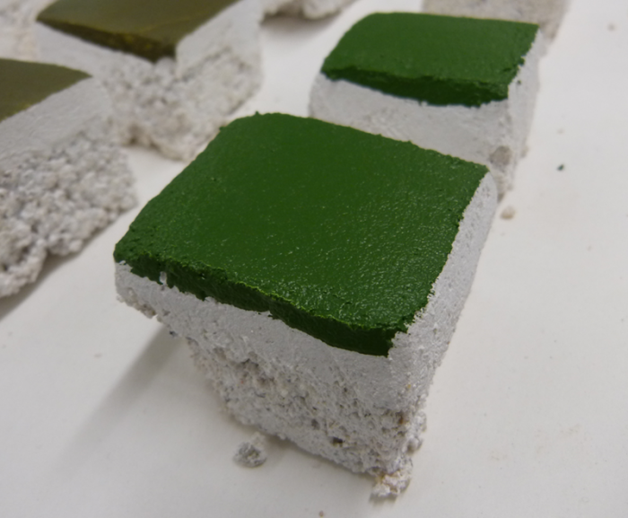Chromium green tempera mock-up
