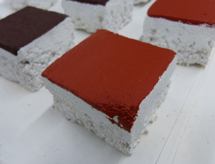Cinnabar tempera mock-up