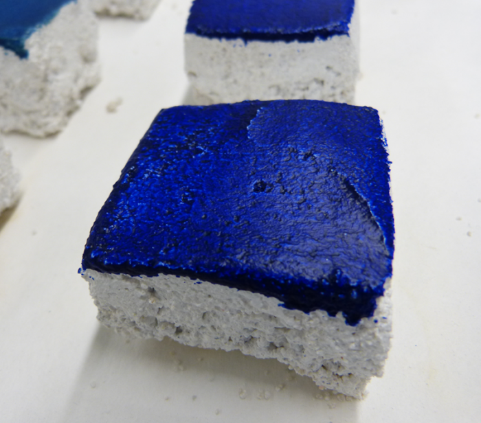 Ultramarine blue tempera mock-up