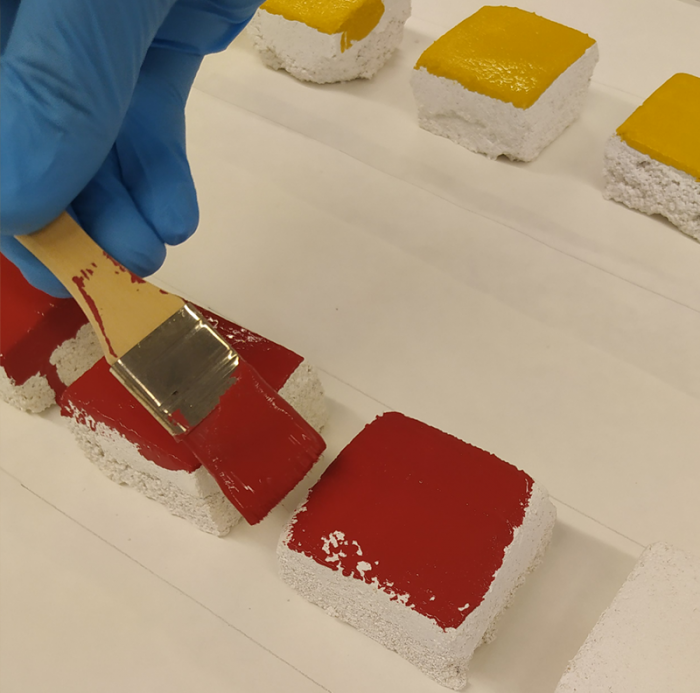 Cinnabar with egg yolk