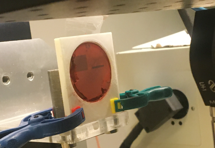 Muestra radiada con laser