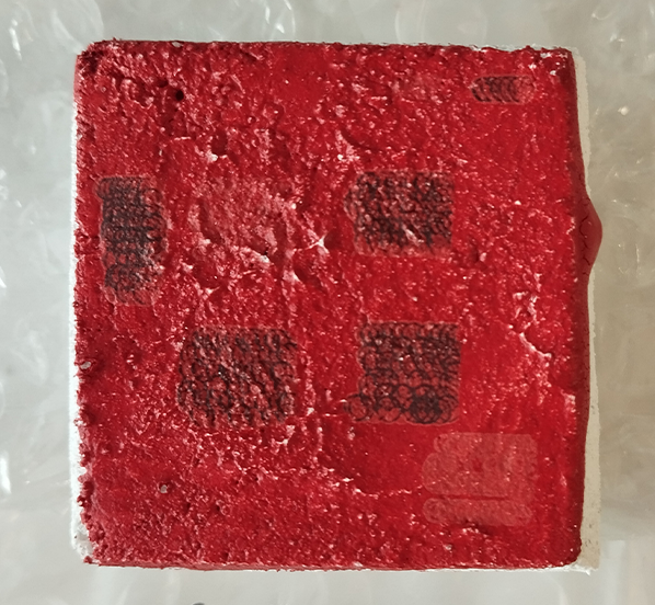 Cinnabar with egg yolk irradiated