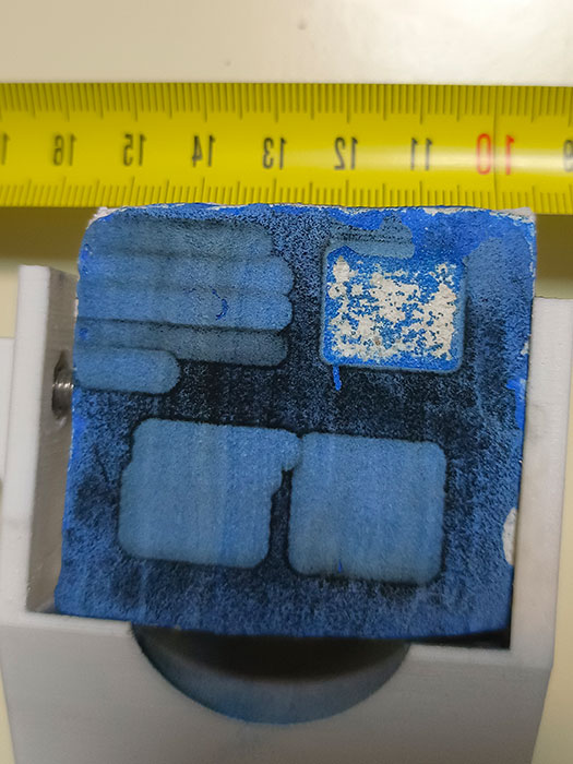 Fresco of egyptian blue cleaned with a QS Nd:YAG at 1064nm