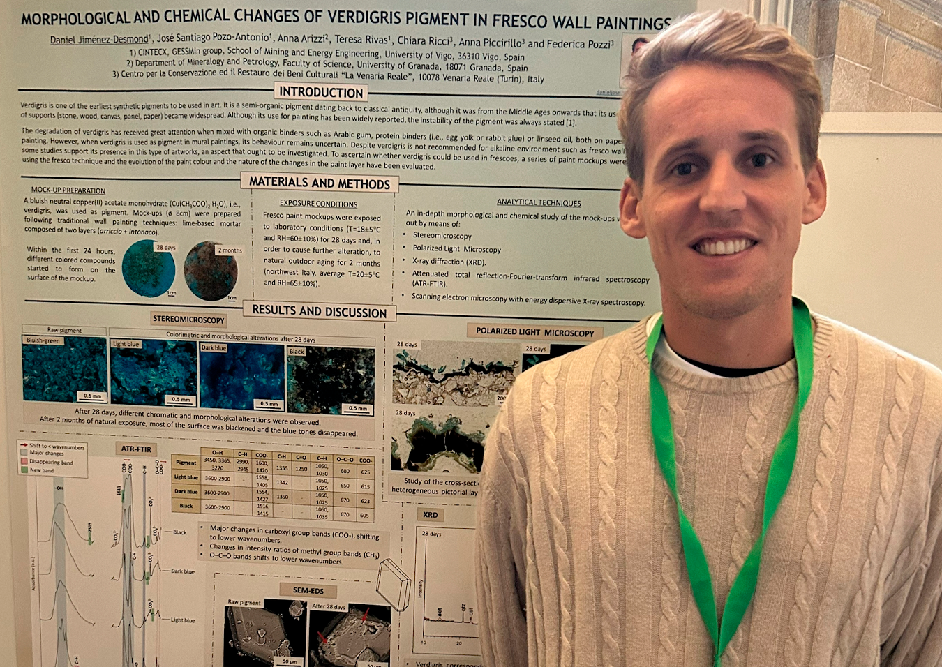 Daniel Jiménez-Desmond: “Morphological and chemical changes of verdigris pigment in fresco wall paintings”  